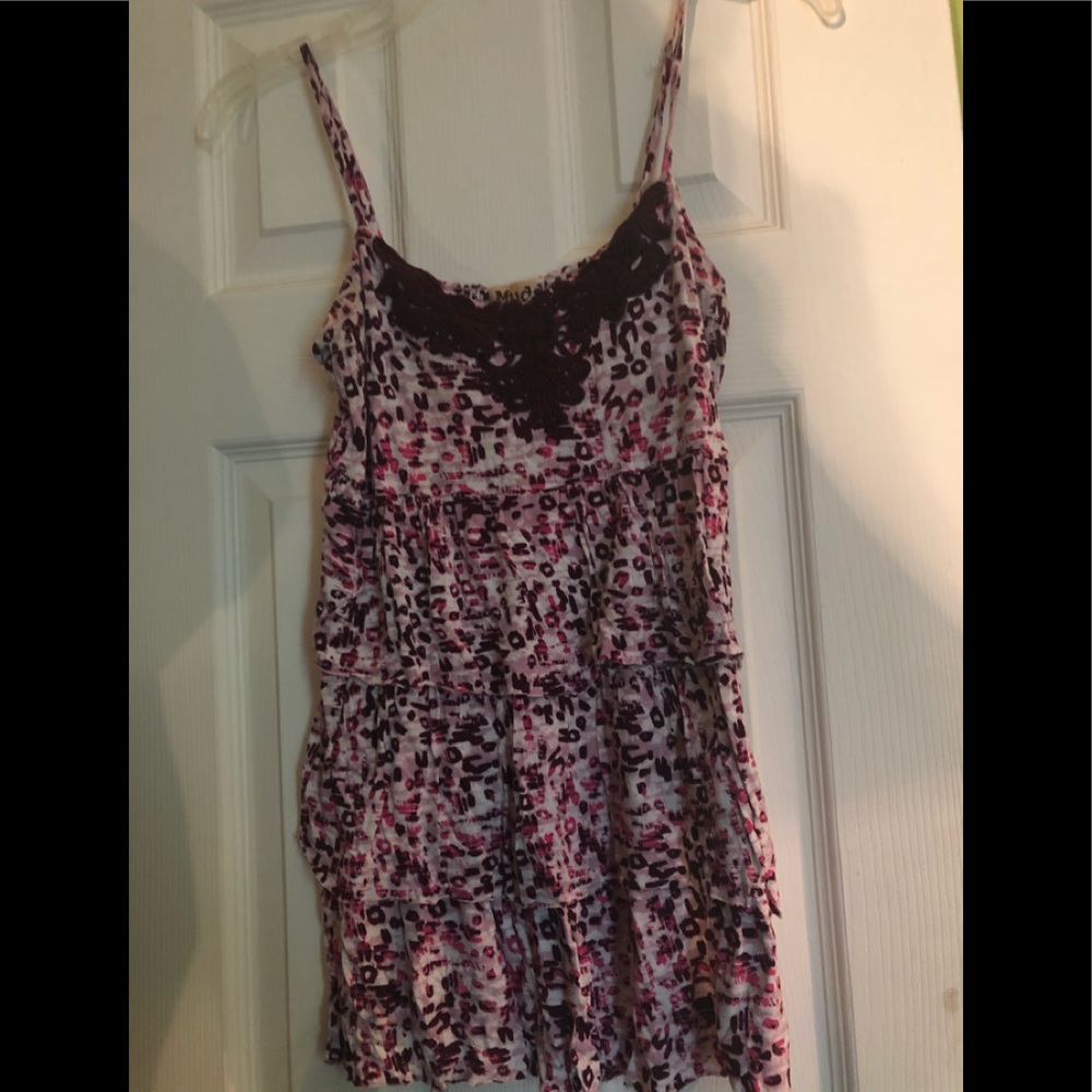Purple leopard print tops